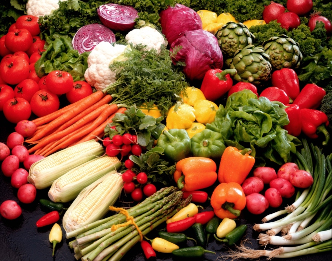 Twenty types of fresh vegtables
